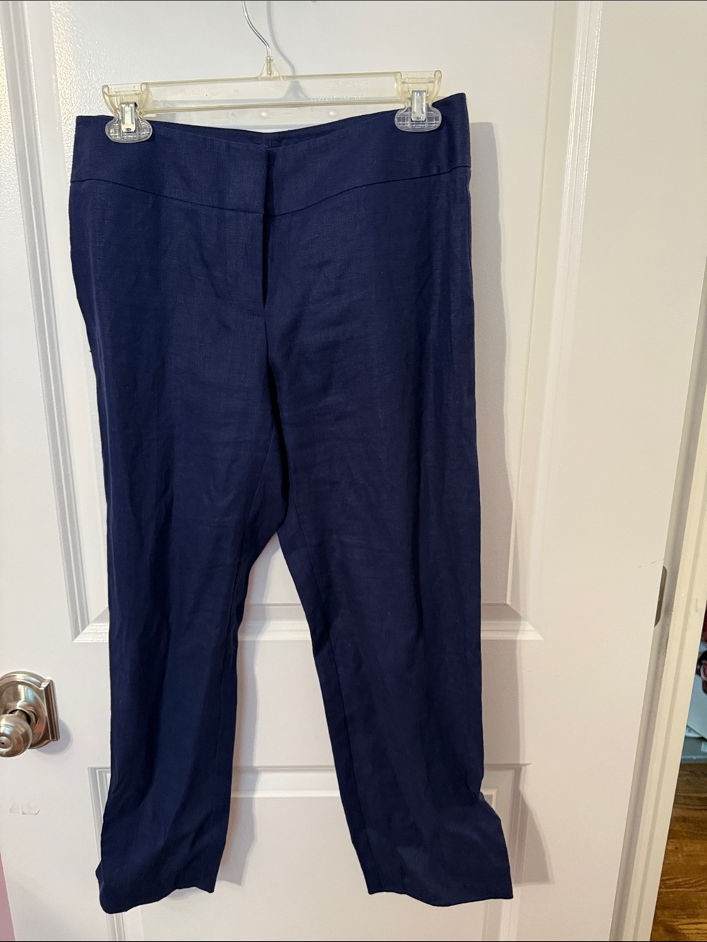 Women's Navy Linen Pants